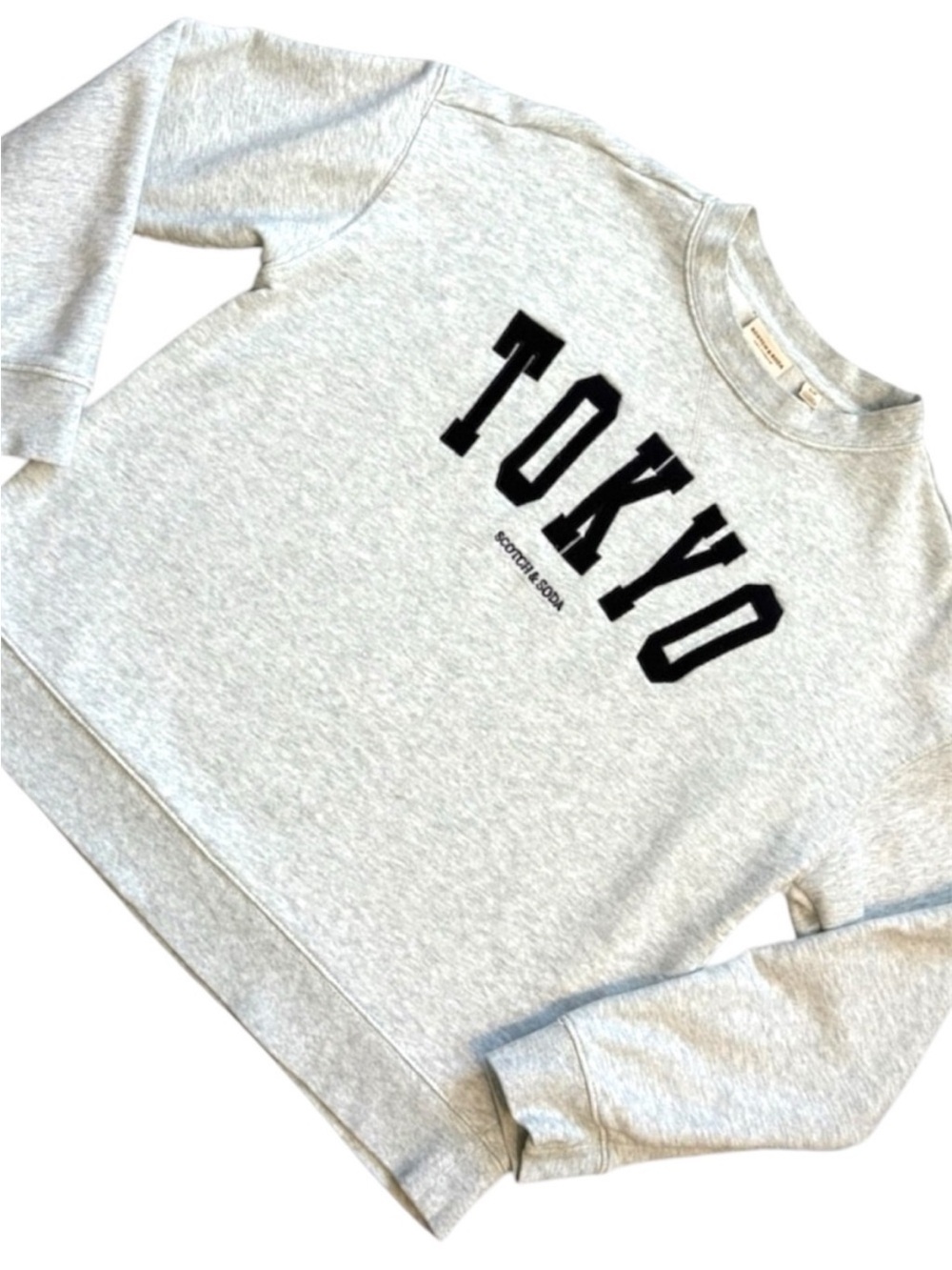Scotch & Soda Womens Heather Gray Tokyo Pullover Spell Out Sweatshirt Size Small